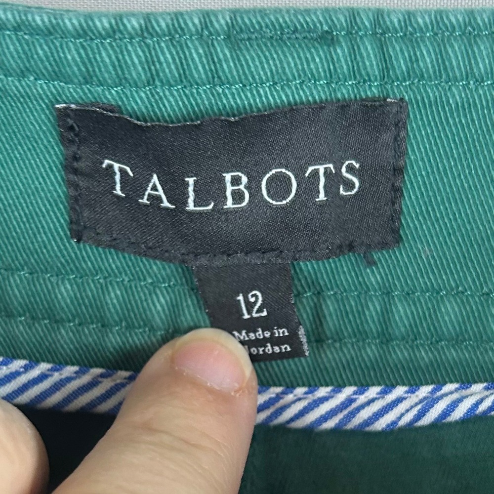 Talbots Womens Green Wide Leg Utility Pants High Rise Cropped Cotton Blend 12 - Picture 8 of 8